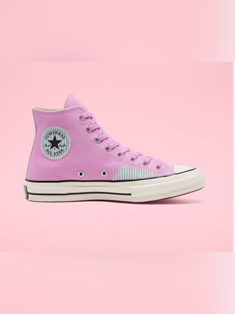 Pink Hi Top Converse Sneakers / Chuck 70 Nautical Prep / 9 Women’s / Barbie